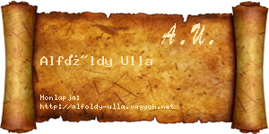 Alföldy Ulla névjegykártya